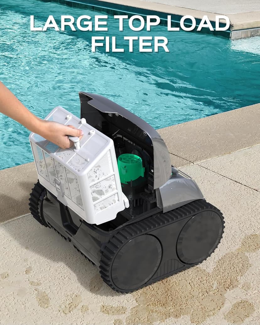 WYBOT C1 Robotic Pool Vacuum for Inground Pools, 150min Runtime Cordless Pool Cleaner up to 1,614Sq.ft, Wall & Waterline Cleaning, 4-in-1 Smart Navigation, App Support