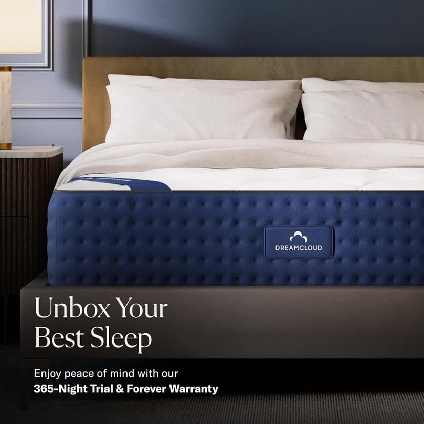 DreamCloud 12" Queen Mattress - Luxury Hybrid Gel Memory Foam - 365 Night Trial - Premium Pressure-Relieving Layers - Forever Warranty - Mattress in a Box - CertiPUR-US Certified
