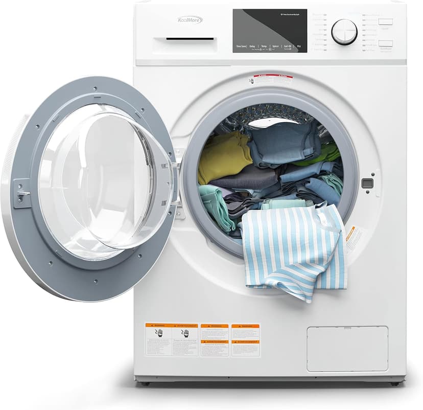KoolMore 2-in-1 Front Load Washer and Dryer Combo for Apartment, Dorm, RV, and Small Home Laundry Washing and Drying, 16 Wash and 4 Dry Cycles, Compact Space Saver (White) [FLC-3CWH]