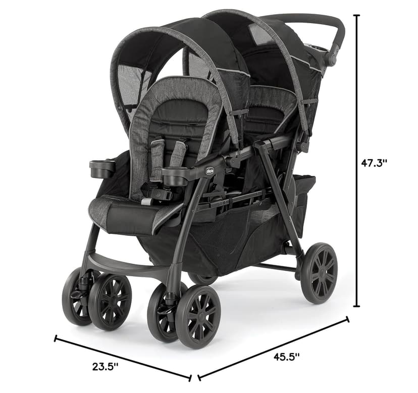 Chicco Cortina Together Double Stroller - Minerale | Black/Silver