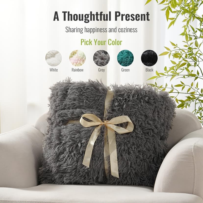 Uttermara Faux Fur Weighted Blanket Twin Size 15 Pounds, 48" x 72" Sherpa Heavy Blanket Throw for Couch Sofa Bed, Super Soft Plush Fleece & Warm Cozy Sherpa Reverse, Great for Calming and Relax, Gray