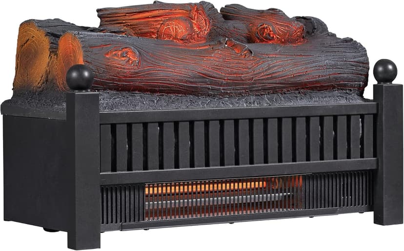 duraflame® Electric Log Set 1,000 Sq Ft Infrared Heater, Faux Logs Insert with LED Flames for Existing Fireplaces, Crackling Sounds, Remote Control Included