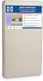 Sealy Baby Firm Rest Antibacterial Breathable Crib Mattress, Made in USA, GREENGUARD Gold Certified, 204 Steel Coils, 2 Stage, Toddler Bed Fit, Non Toxic, Safety & Quality Tested, 52x28"