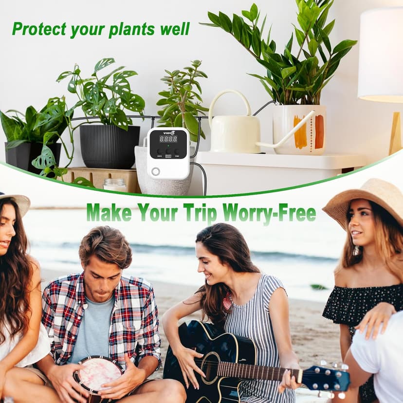 Automatic Plant Watering Indoor Devices for 15 Potted Plants, Indoor Plant Watering System, Automatic Plant Waterer Drip Irrigation System with Programmable Timer for Indoor/Outdoor Use