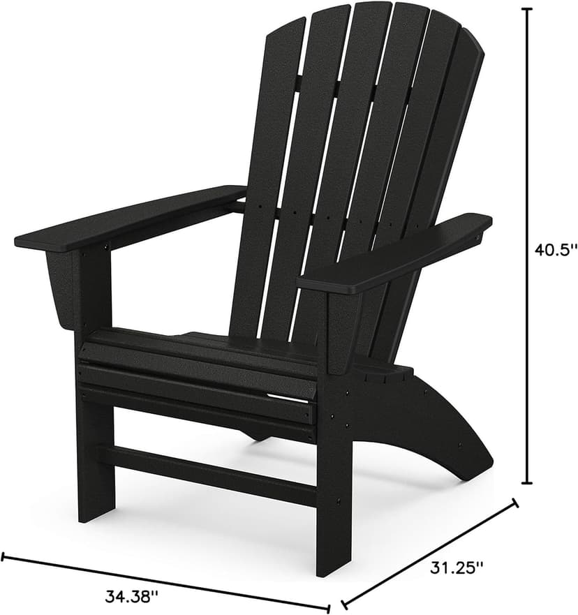POLYWOOD Nautical Curveback Adirondack Chair, Heavy Duty HDPE Outdoor Patio Furniture, Fire Pit Chair for Deck, Lawn, Garden, Made in USA