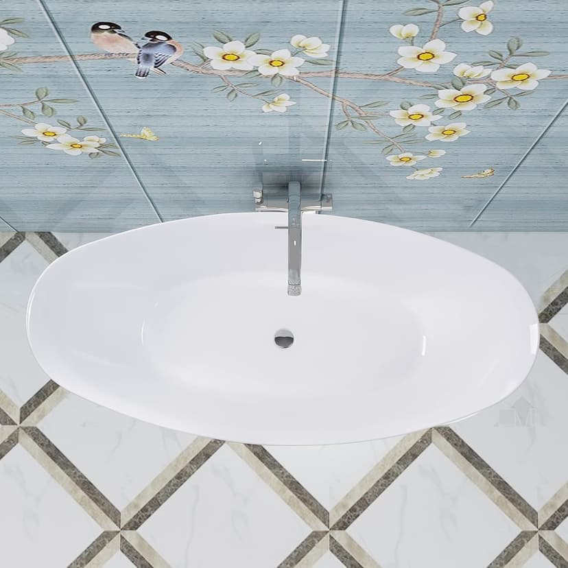 Vanity Art 71" X 33" Freestanding Bathtub | Home Improvement Bathtubs with Contemporary Design for Soaking and Bathing, Overflow and Pop-up Drain with UPC Certified, Acrylic, VA6807-PC