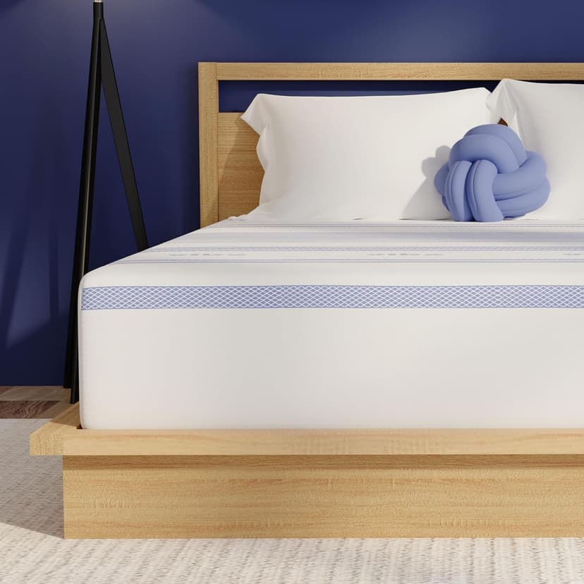 Vibe Gel Memory Foam Mattress, Fiberglass Free 8-Inch CertiPUR-US Certified Bed-in-a-Box, Twin, White