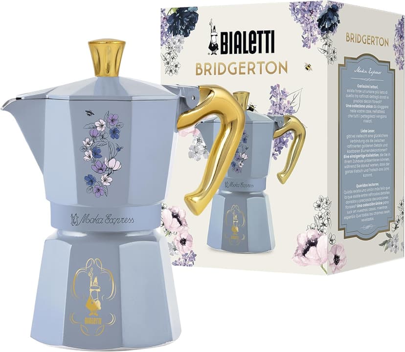 Bialetti – Moka Express Bridgerton: Iconic stovetop Espresso Maker – Official Netflix License, 6 Cups (6 oz.), Aluminum