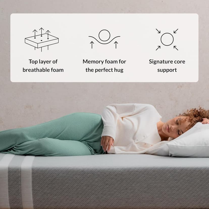 Leesa Original Foam 10" Mattress, Queen Size, Cooling Foam and Memory Foam / CertiPUR-US Certified / 100-Night Trial,Grey