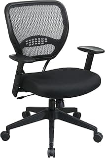 SPACE Air Grid Mid-Back Swivel Chair, Black, 20-1/2 x 19-1/2 x 42h