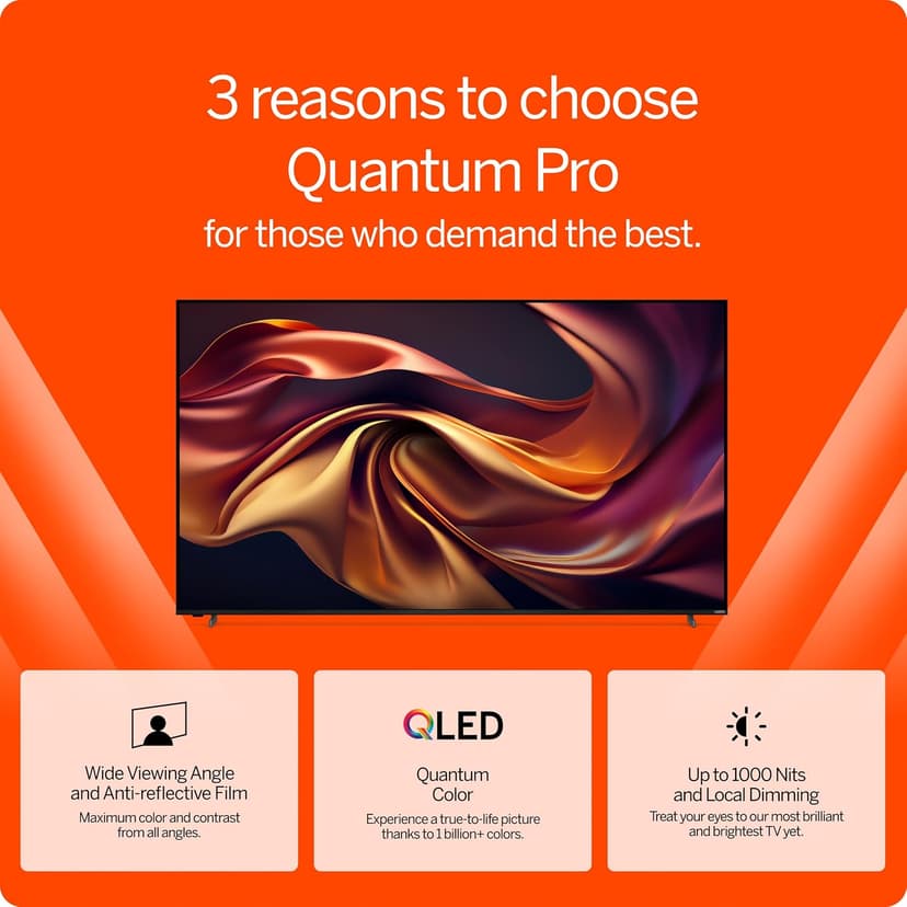VIZIO 75-inch Quantum Pro 4K QLED 120Hz Smart TV with 1,000 nits Brightness, Dolby Vision, Local Dimming, 240FPS 1080p PC Gaming, WiFi 6E, Apple AirPlay, Google Cast Built-in (VQP75C-84, 2023)