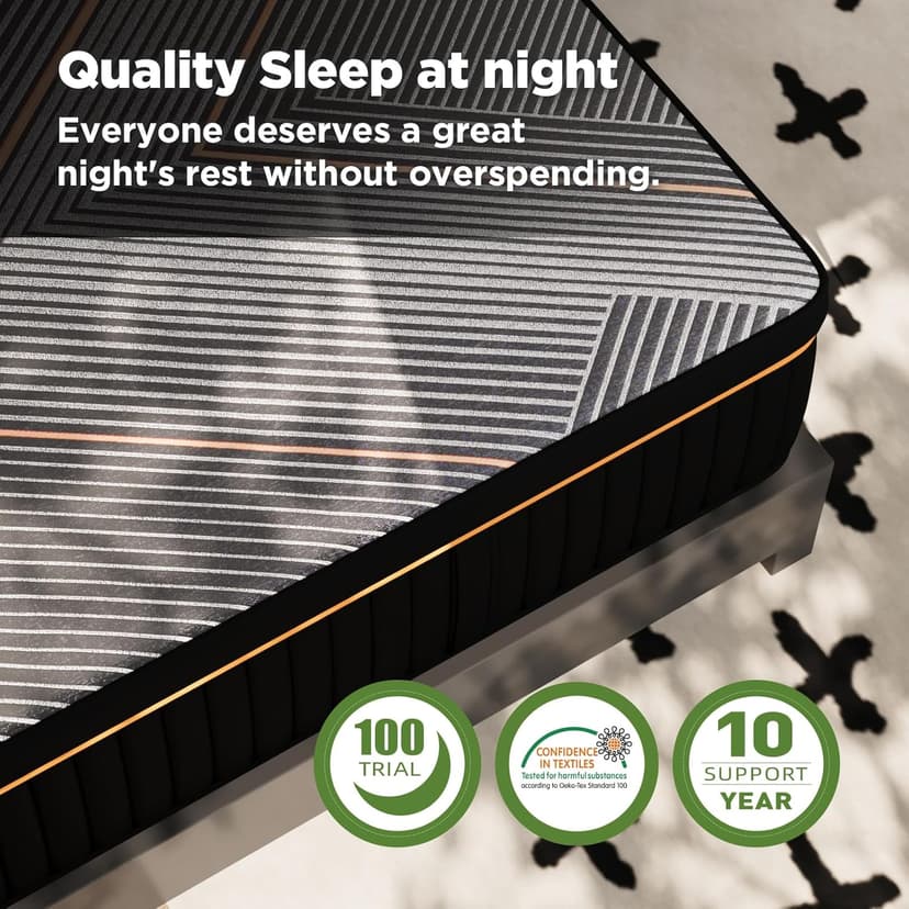 DIGLANT King Mattress,14 Inch Plush Hybrid Mattress, Black Memory Foam with Individually Pocket Coils Mattress King Size in Box, Euro Top Mattress for Pressure Relief,Balanced Support, 76"*80"