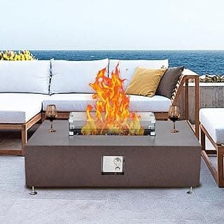 48 - Inch Outdoor Propane Fire Pit Table with Piezo Ignition and Dual - Function Design for Patio, Deck and Garden