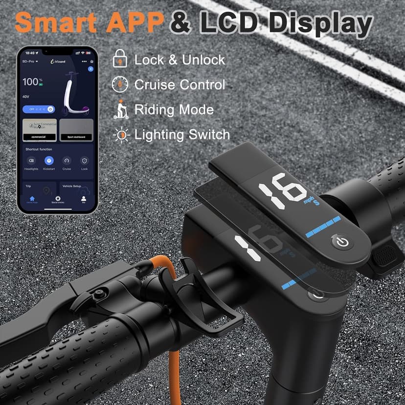 VOLPAM Electric Scooter, 350W/500W, 8.5"/10" Tires, 12/21/28 Miles Range, 16/19/22Mph, Folding E-Scooter with Dual Braking
