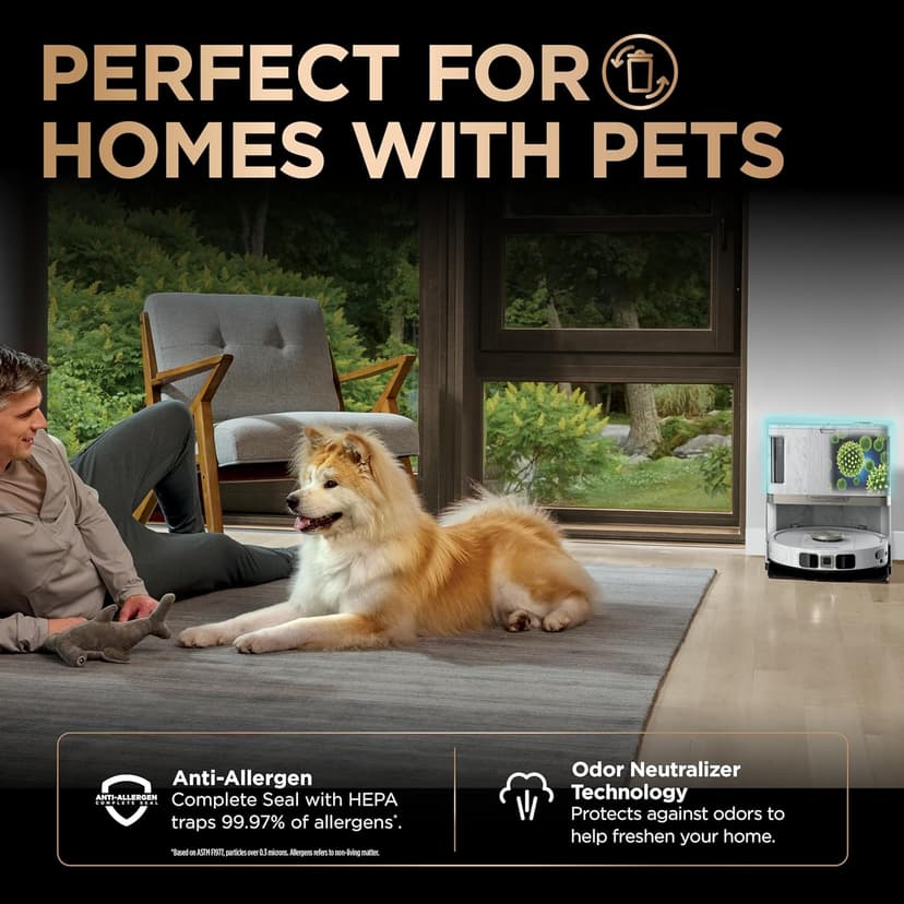Shark Robot Vacuum & Mop Combo, PowerDetect NeverTouch Pro, Self-Emptying, Self-Refill with Self-Clean Pad Wash & Dry, 60-Day Debris Capacity, 30-Day Refill Tank, 5 PowerDetect Technologies, AV2800ZE