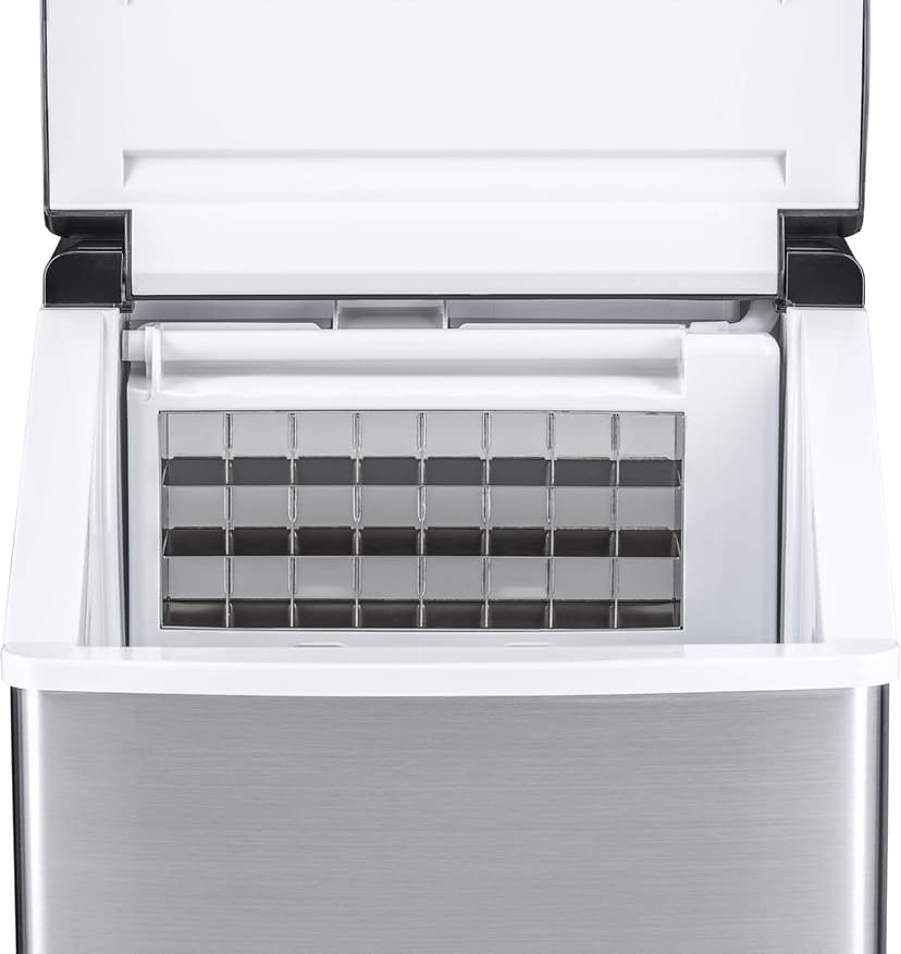 Newair Silver Countertop Ice Maker Machine, Compact Automatic Ice Maker, Cubes Ready in Under 15 Minutes, Portable Ice Cube Maker, Perfect for Home/Kitchen/Office/Bar