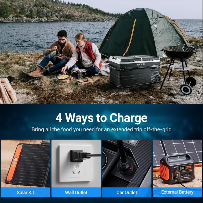 BODEGACOOLER 12 Volt Car Refrigerator, RV Car Fridge Dual Zone APP Control, Portable Freezer,121 Quart (115L) -4℉-68℉ RV Electric Compressor Cooler 12/24V DC &100-240V AC for Outdoor, Camping, Travel