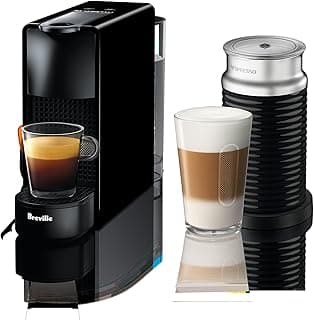 Nespresso Essenza Mini Espresso Machine by Breville with Milk Frother,20.3 fl oz, Piano Black