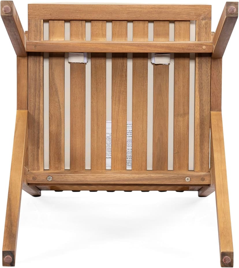 Christopher Knight Home Becker Outdoor Dining Chairs Set of 2 with Cushion, Acacia Wood Dining Room Armchair Set, Garden Chair Set with Handwoven Accent, Patio Dinners Comfy Extra Seat, Cream + Teak