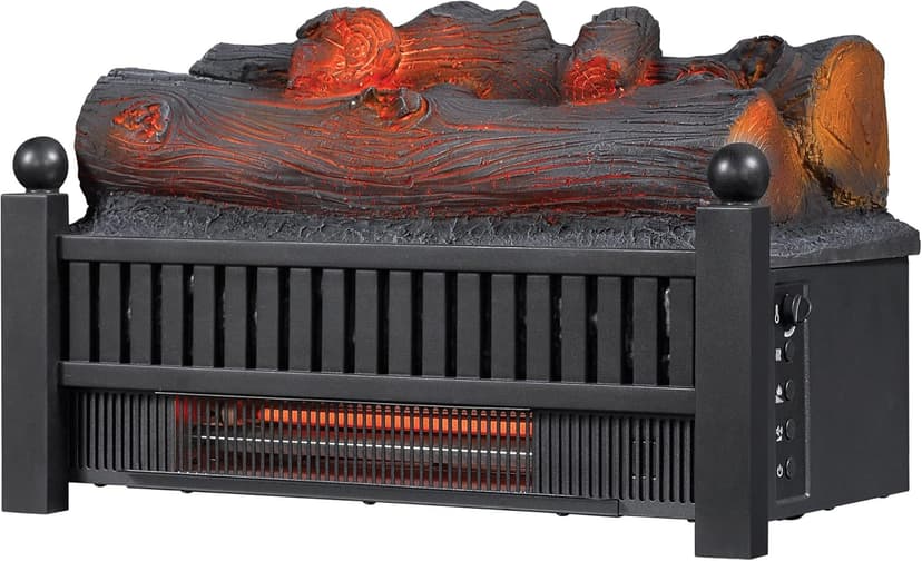 duraflame® Electric Log Set 1,000 Sq Ft Infrared Heater, Faux Logs Insert with LED Flames for Existing Fireplaces, Crackling Sounds, Remote Control Included