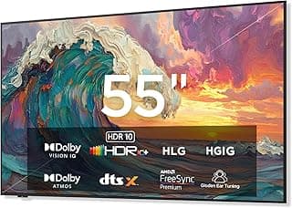 55-Inch Class QLED 4K Smart TV, Ultra-Slim Design Picture TV, 144Hz, HDR, Art Mode w/AI Art, Wide Color Gamut, Dolby Vision IQ, Dolby Atmos, Google Assistant Voice Remote(55F75, 2025 Model)