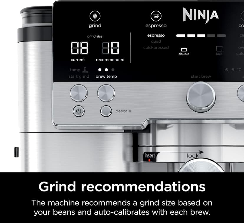Ninja Espresso Machine and Drip Coffee Maker| Luxe Café Premier Series | Integrated Coffee Grinder, Milk Frother, Assisted Tamper & Built-In Espresso Accessory Storage | Stainless Steel | ES601