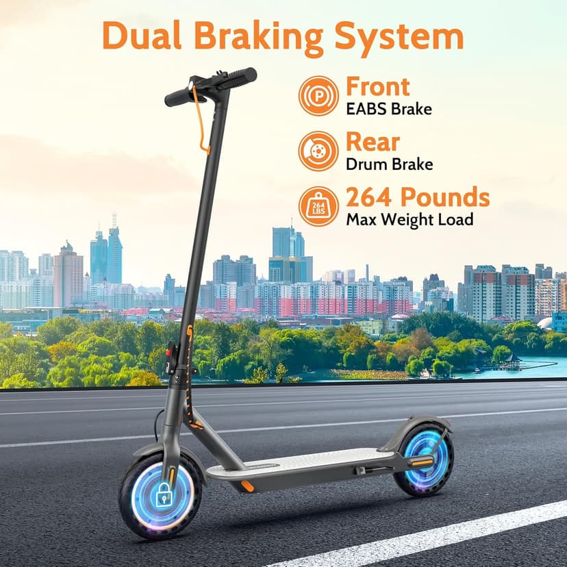 MAXSHOT Electric Scooter Adults & Big Kids, 350W Powerful Motor, Top Speed 16/19MPH, 12/16/19/21Miles Range, 8.5" Solid Tires Folding Commuter Escooter with Dual Suspension for Commuting, APP Control
