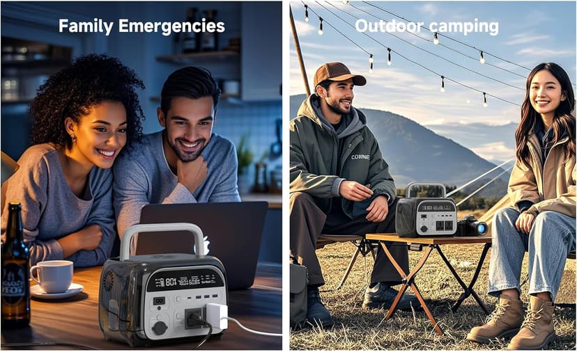 CTOLITY 500W Portable Power Station - 481Wh LiFePO4 Battery Backup, Lightweight 10 LB Solar Generator for Camping, Off-Grid Use, and Emergency Power Outages (AP300(231WH))