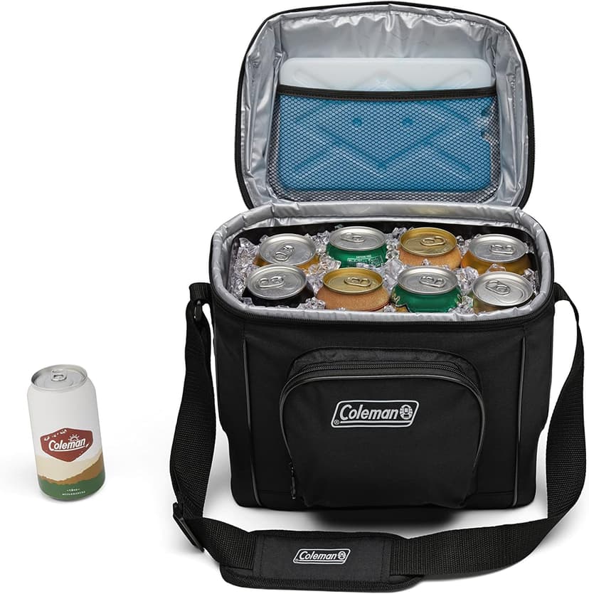 Coleman Chiller Insulated Soft Cooler, Leakproof 9/16/30 Can Cooler with 12+ Hour Ice Retention, Made with Recycled Materials, Great for Lunch, Camping, Beach, Pool, Sports, & More