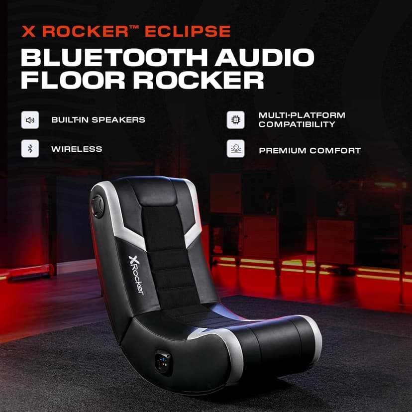 X Rocker Video Gaming Floor Rocker Chair, Built-in Audio, Back to School, Foldable, for Gamers, Bedroom, or Game Room for Boys, Girls, Teens 5-17