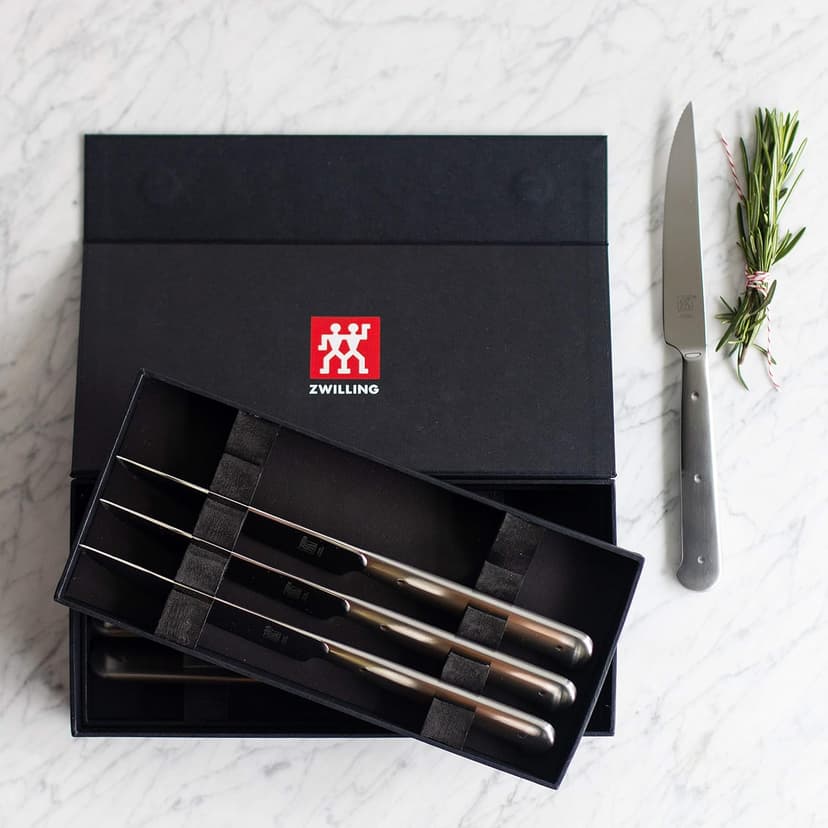 ZWILLING Porterhouse Razor-Sharp Steak Knife Set of 8 with Black Presentation Case, Gift Set, Silver