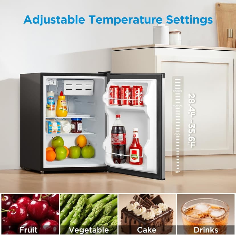 Midea WHS-87LSS1 Refrigerator, 2.4 Cubic Feet, Stainless Steel