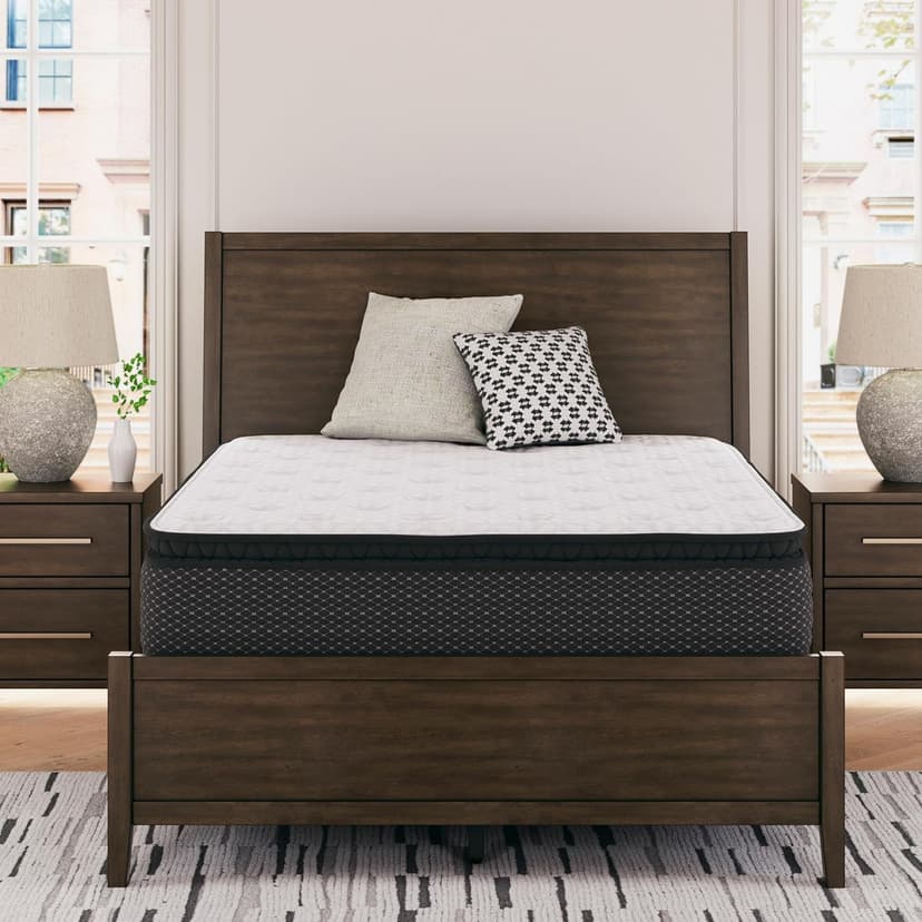 Signature Design by Ashley Limited Edition Pillow Top 13 Inch Pillow Top Hybrid Mattress with Gel Memory Foam and Edge Support for Cool Sleep and Pressure Relief, Full