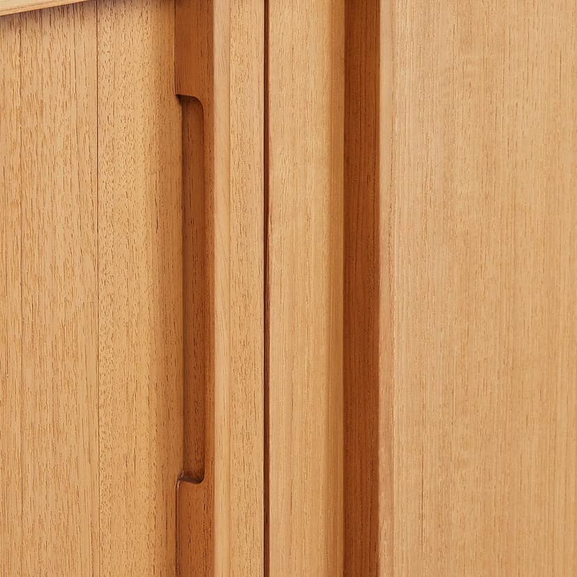 Signature Hardware 955208-48-RUMB Sybill 48" Freestanding Teak Single Basin Vanity Set with Cabinet, Vanity Top, and Rectangular Porcelain Sink - No Faucet Holes - Natural Teak/Arctic White