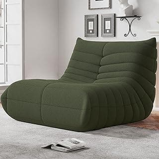 Bean Bag Chairs for Adults, BeanBag Reading Chair Memory Foam Couch, Floor Chair Soft Teddy Material, Comfy Reading Nook Chairs for Bedroom Living Room Office (Green)