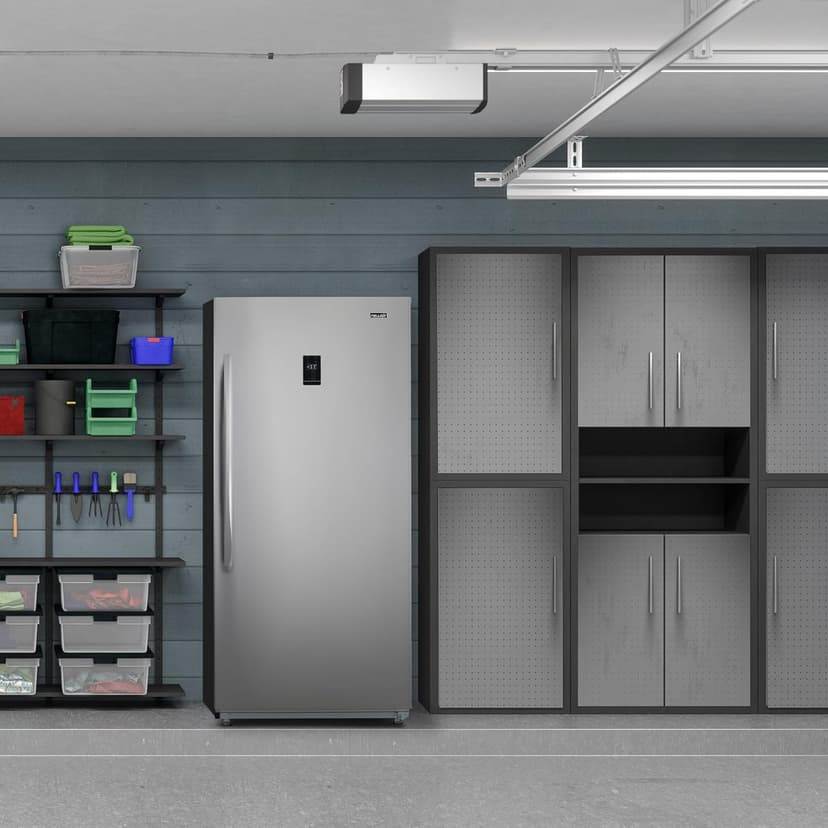 Newair 13.8 cu. ft. Upright Freezer, Fridge Freezer Convertible, Garage Ready Refrigerator, Frost Free Freezer with Door Alarm, Stand up Deep Freezer, Garage Freezer with LED Light