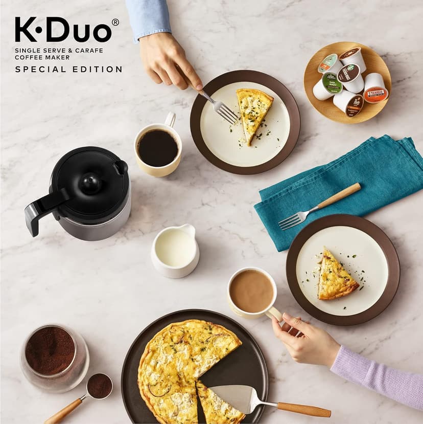Keurig K-Duo Special Edition Single Serve K-Cup Pod & Carafe Coffee Maker, Multiple Brew Sizes, Sleek Silver Colored Finish, 60oz Removable Reservoir, Silver
