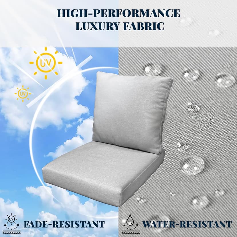 Outdoor Patio Furniture Set 4-Piece, Aluminum Swivel Rocking Chairs with All-Weather Cushions, Modern Patio Conversation Set for Deck, Porch, Garden (Dark Grey)