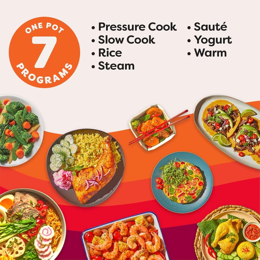 Instant Pot Duo 7-in-1 Electric Pressure Cooker, Slow Cooker, Rice Cooker, Steamer, Sauté, Yogurt Maker, Warmer & Sterilizer, Includes App With Over 800 Recipes, Stainless Steel, 8 Quart
