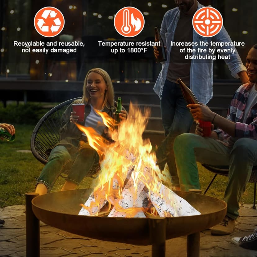 QuliMetal 6PCS Ceramic White Birch Gas Fireplace Logs Set – Realistic Fake Wood Logs for Indoor Inserts, Outdoor Fire Pits, Vented, Propane, Gel, Ethanol, and Electric Fireplaces