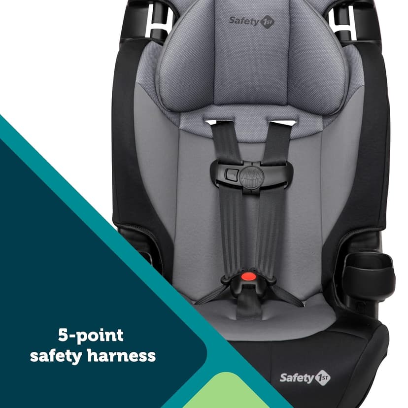 Safety 1st Grand 2-in-1 Booster Car Seat, Converts from High Back to Belt-Positioning Booster, High Back Seat for Kids 40-65, and Belt-Positioning 40-100 Pounds, Black Sparrow