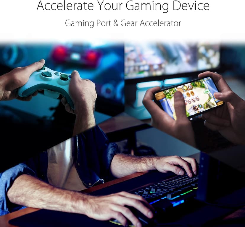 ASUS RT-AX82U (AX5400) Dual Band WiFi 6 Extendable Gaming Router, Gaming Port, Mobile Game Mode, Aura RGB, Included AiProtection Pro Security, Instant Guard, VPN, AiMesh Compatible