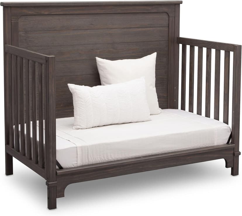 Delta Children Simmons Kids Slumbertime Monterey 4-in-1 Convertible Crib, Rustic Grey