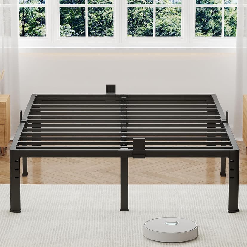NKZ 14 Inch King Bed Frame, Sturdy Metal Platform with Round Corner Legs, 3,500 lbs Heavy Duty Steel Slat Support, Easy Assembly, Noise Free, No Box Spring Needed