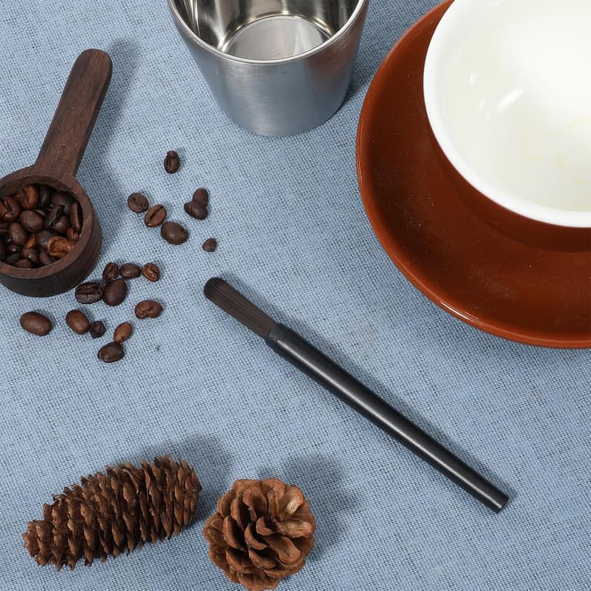 2PCS Coffee Brush, Coffee Grinder Cleaning Brush, Espresso Brushes, Coffees Grinder Brushes with Wooden Handles and Natural Bristles for Baristas and Home Kitchens.