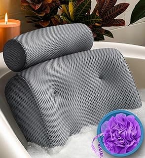Everlasting Comfort Luxury Bath Pillow - Head, Neck, Back Soft Cushion for Bathtub, Spa & Relaxation
