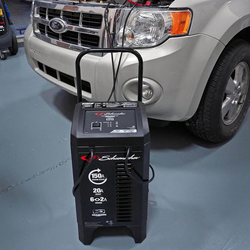 Schumacher Electric 150A 12V Wheeled Battery Charger/Engine Starter for Cars, Trucks & RVs - Automatic Car Battery Charger/Maintainer - with 20A Boost Mode & 6A Charge / 2A Maintain Mode - SC1364
