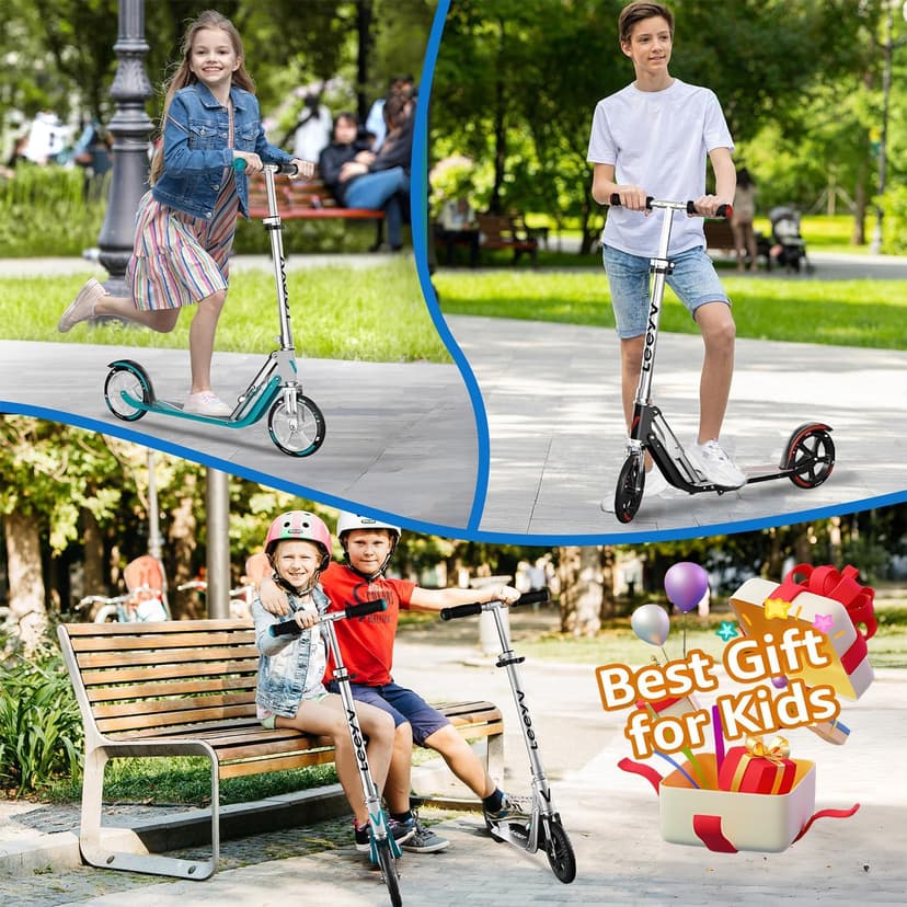Scooter for Kids 6-12 & Adults | Adjustable Height, Foldable, Lightweight Aluminum Frame | Holds Up to 220lbs | Smooth Ride on Any Terrain