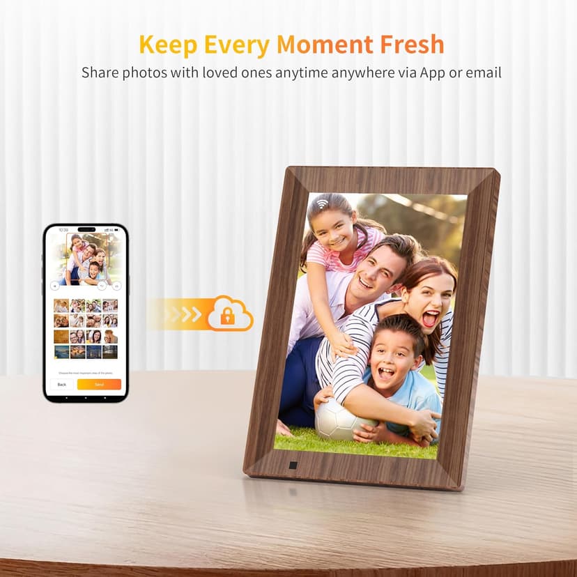 10.1 Inch Smart Digital Picture Frame,1280x800 HD IPS Touch Screen,64GB Large Storage,2GB RAM, WiFi Digital Photo Frame Load from Phone, Motion Sensor, Auto-Rotate, Digital Frame