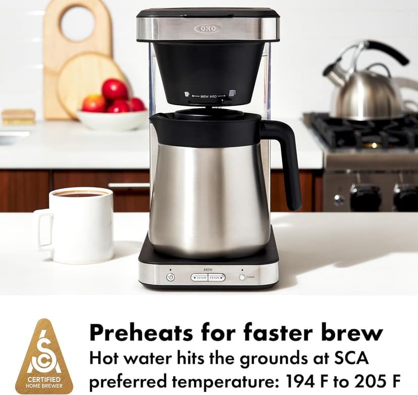 OXO Brew 8 Cup Coffee Maker, Stainless Steel,Black